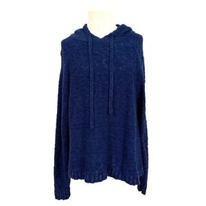 TORRID Blue Knit Hoodie Cotton Sweater Relaxed Fit Women's Size 1X Casual Winter